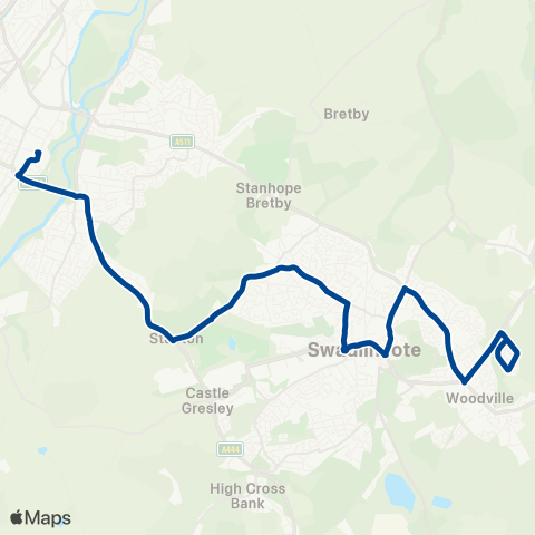 Diamond Bus East Midlands  map