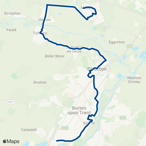 Diamond Bus East Midlands  map