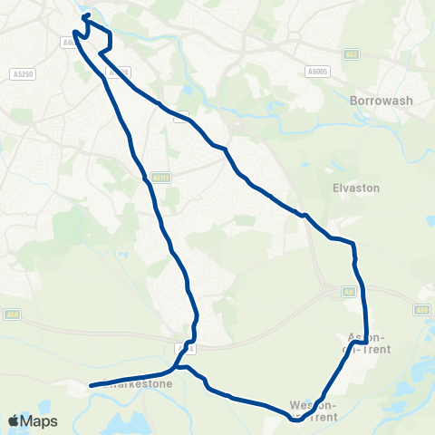 Diamond Bus East Midlands  map