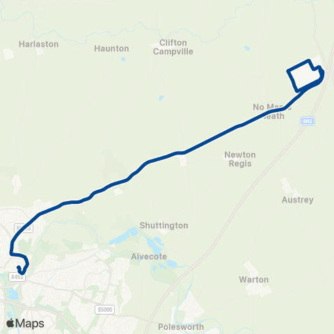 Diamond Bus East Midlands  map