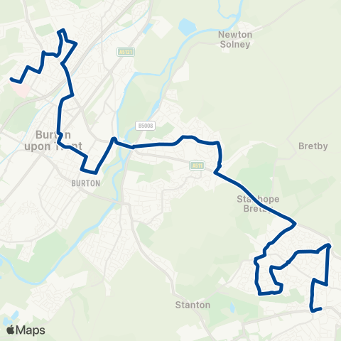 Diamond Bus East Midlands  map