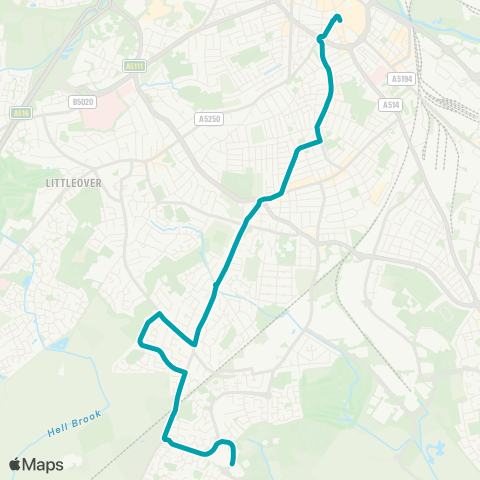 Arriva Derby  map