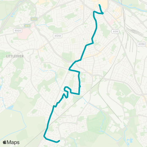 Arriva Derby  map