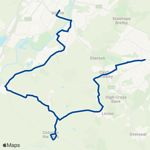 Diamond Bus East Midlands  map