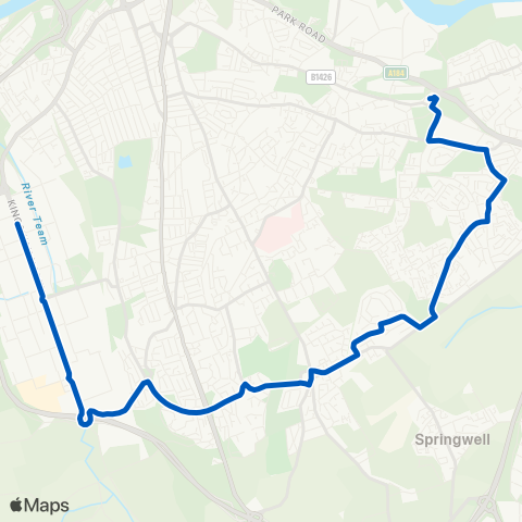 Gateshead Central Taxis  map