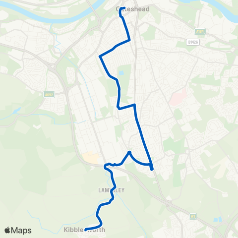 Gateshead Central Taxis  map