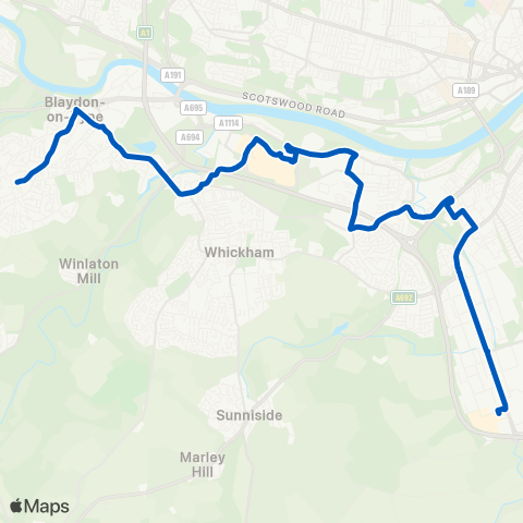 Gateshead Central Taxis  map