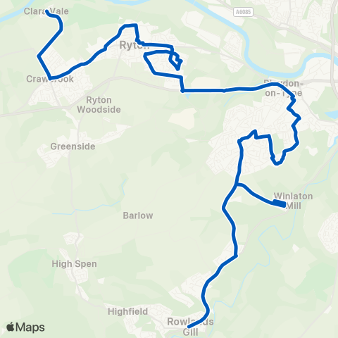 Gateshead Central Taxis  map