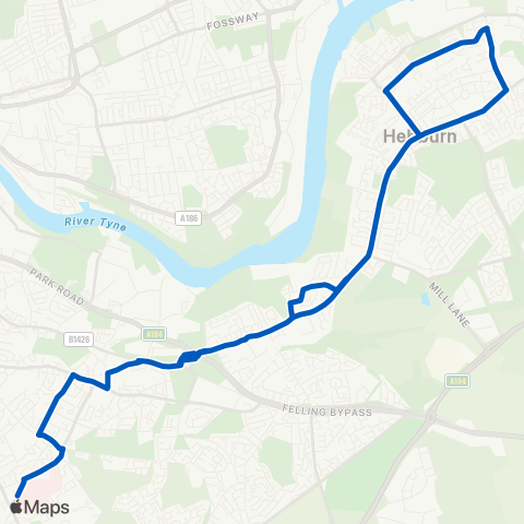 Gateshead Central Taxis  map