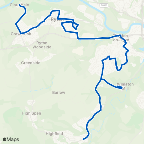 Gateshead Central Taxis  map