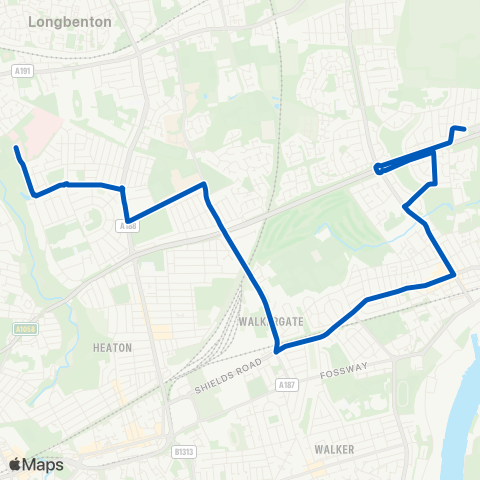 Gateshead Central Taxis  map