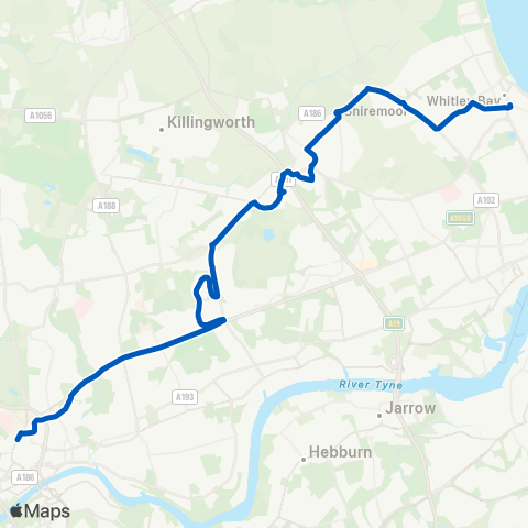 Gateshead Central Buses  map