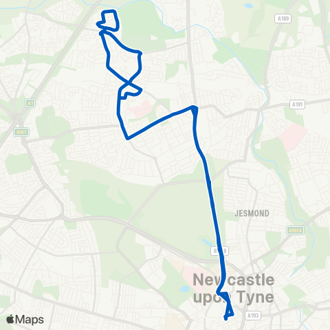 Gateshead Central Buses  map