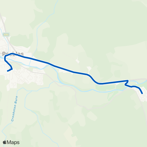 Borders Buses Peebles HS Campus - Cardrona Way map