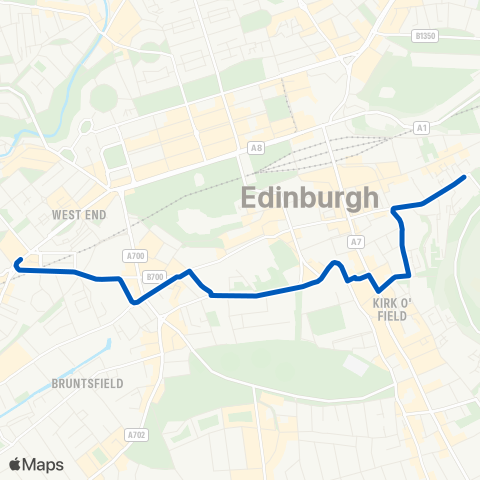 Aberdeenshire Council Torphichen St (Stop HE) - Holyrood Gait map