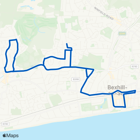 Bexhill Community Bus  map