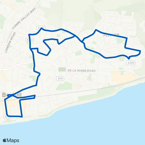 Bexhill Community Bus  map