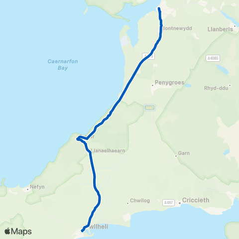 Clynnog & Trefor / Berwyn Coaches  map