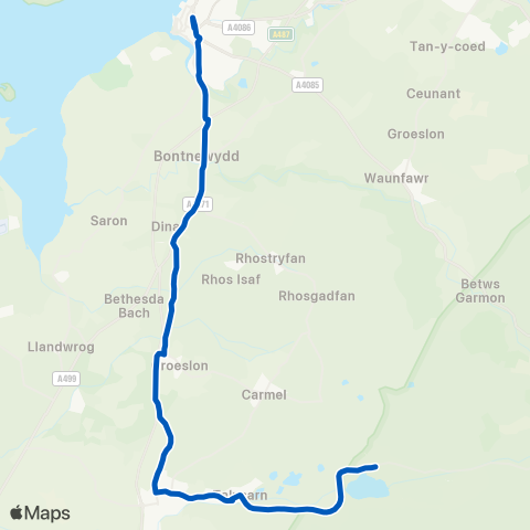 Gwynfor Coaches  map