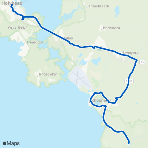 Gwynfor Coaches  map