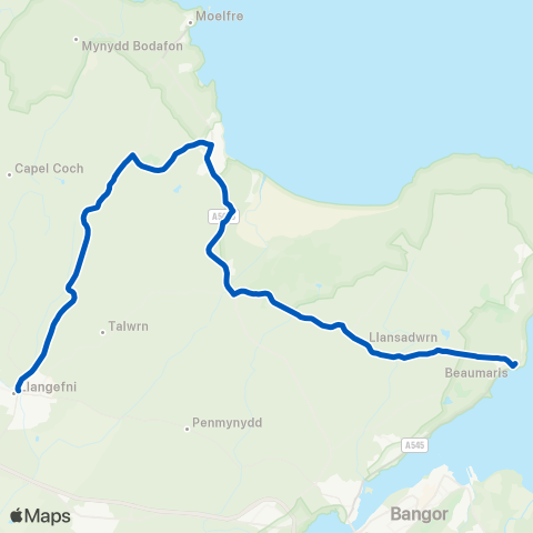 Gwynfor Coaches  map