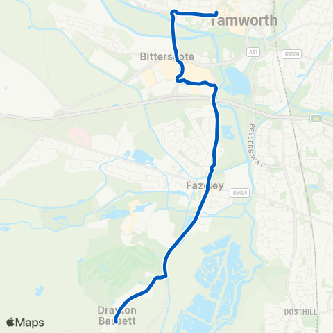 Lichfield City Coaches  map