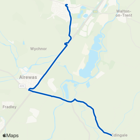 Lichfield City Coaches  map