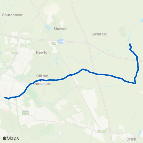 Lilbourne Community Bus  map