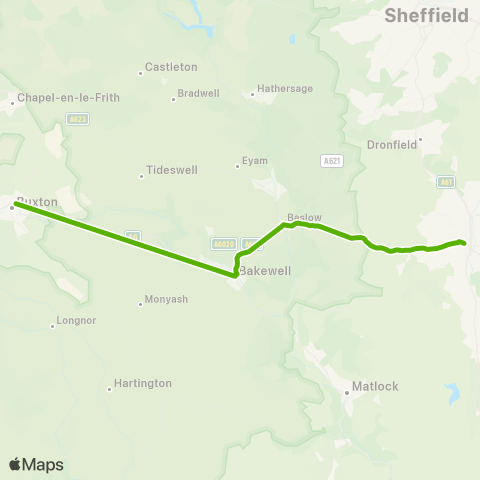 Hulleys of Baslow  map