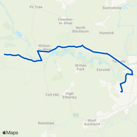 Weardale Motor Services  map