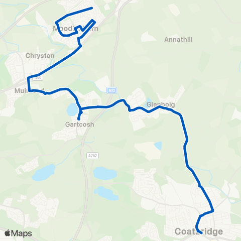 Craigs of Cumbernauld Altnacreag Gardens - Bus Stance map