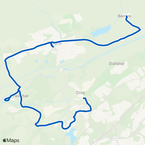 Canavan Travel Burnbrae - Croy Station map