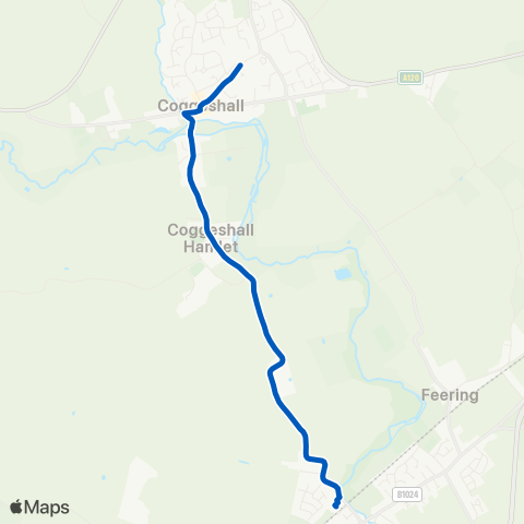 Coggeshall Community Bus  map