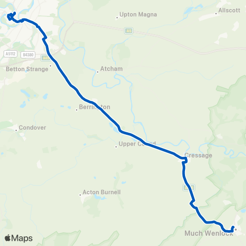 Tanat Valley Coaches  map