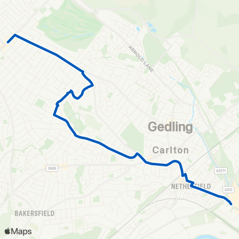 Nottingham Minibus  map