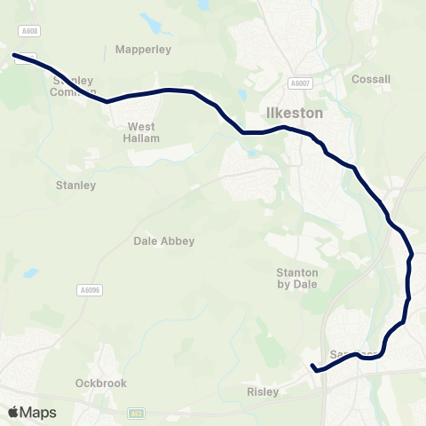 Notts and Derby  map