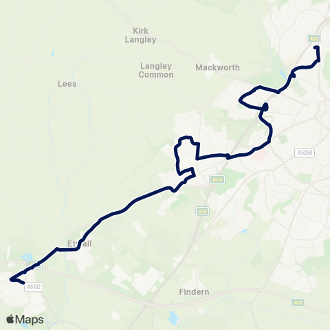 Notts and Derby  map