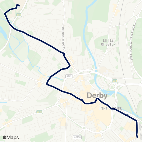 Notts and Derby  map