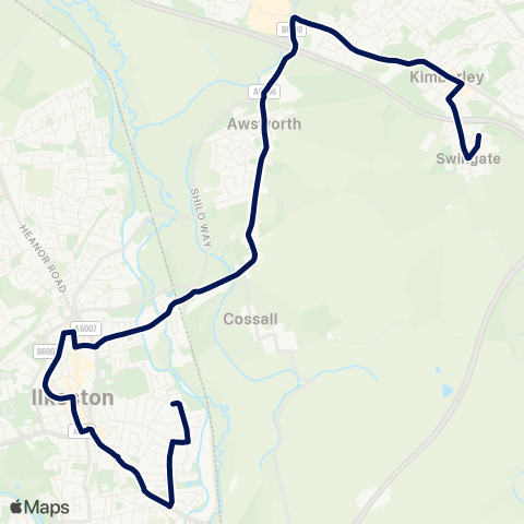 Notts and Derby  map