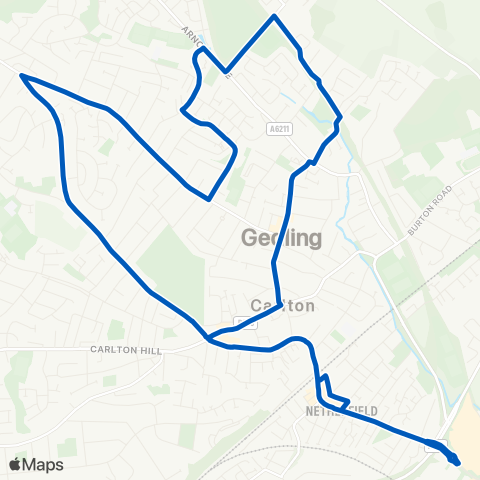 Nottingham Minibuses  map