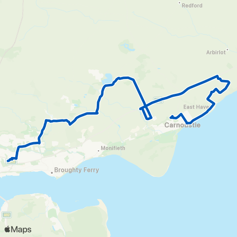 Fishers Tours Keyline - Carnoustie High School map