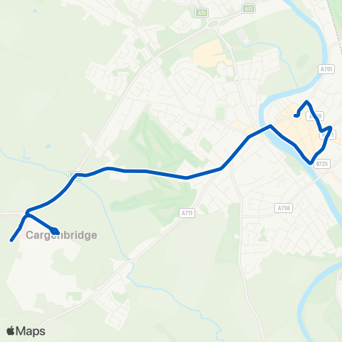 Houston's Minicoaches Dumfries and Galloway Royal Infirmary - Burns Statue map