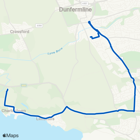 Festival Travel Dunfermline HS (Stance H) - Merryhill Farm map