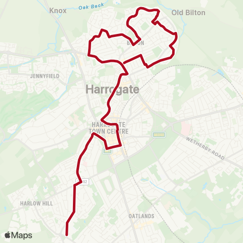 The Harrogate Bus Company  map