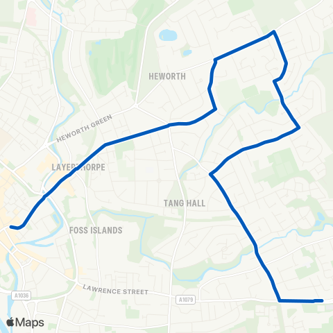 York Pullman  map