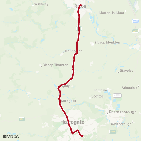 The Harrogate Bus Company  map