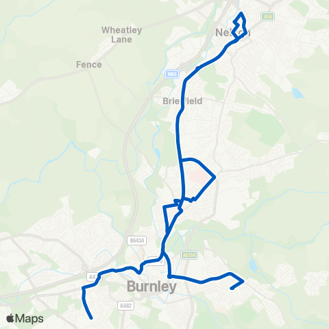 Pendle Coaches  map