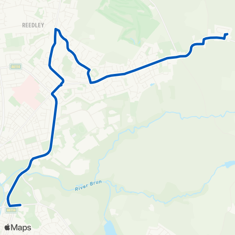 Pendle Coaches  map