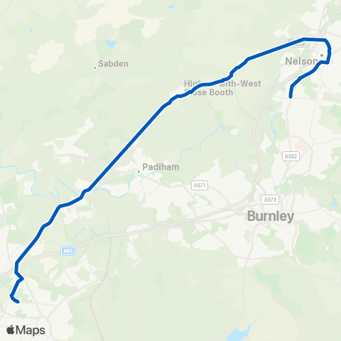 Pendle Coaches  map