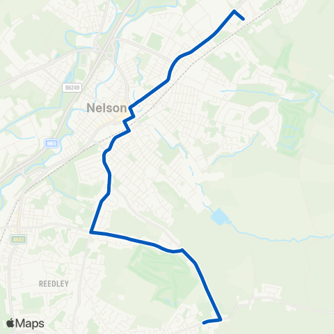 Pendle Coaches  map